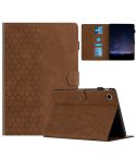 For Huawei MatePad T10 / T10S Honeycomb Embossed Leather Tablet Case(Brown)