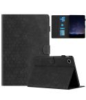 For Huawei MatePad T10 / T10S Honeycomb Embossed Leather Tablet Case(Black)