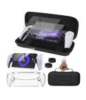 For Sony PlayStation Portal Portable Game Console Storage Bag Kits(Black)