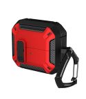 For Samsung Galaxy Buds 3 / 3 Pro Dual-color Earphone Protective Case with Switch & Hook(Black Red)