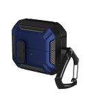 For Samsung Galaxy Buds 3 / 3 Pro Dual-color Earphone Protective Case with Switch & Hook(Black Blue)
