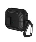 For Samsung Galaxy Buds 3 / 3 Pro Dual-color Earphone Protective Case with Switch & Hook(Black)