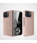 For Google Pixel 9 Pro Fold Litchi Texture Leather PC Shockproof Phone Case(Rose Gold)