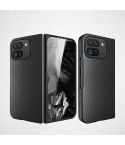 For Google Pixel 9 Pro Fold Litchi Texture Leather PC Shockproof Phone Case(Wheat)