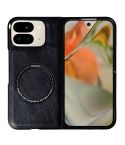 For Google Pixel 9 Pro Fold Crazy Horse Pattern Leather MagSafe Magnetic Phone Case(Black)