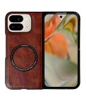 For Google Pixel 9 Pro Fold Crazy Horse Pattern Leather MagSafe Magnetic Phone Case(Coffee)