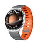 22mm Universal Magnetic Silicone Watch Band(Grey Orange)