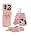 For Huawei nova Flip GKK Integrated Magnetic Hinged Flip Case with Ring Holder(Pink)