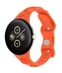 For Google Pixel Watch 3 41mm Laser Engraved Texture Silicone Watch Band(Orange)