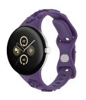 For Google Pixel Watch 3 41mm Laser Engraved Texture Silicone Watch Band(Purple)