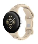 For Google Pixel Watch 3 41mm Laser Engraved Texture Silicone Watch Band(Starlight)