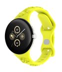 For Google Pixel Watch 3 41mm Laser Engraved Texture Silicone Watch Band(Yellow)
