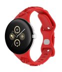 For Google Pixel Watch 3 41mm Laser Engraved Texture Silicone Watch Band(Red)