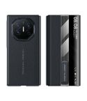 For Huawei Mate XT Ultimate Smart Side View Window Genuine Leather Phone Case(Black)