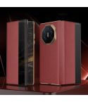 For Huawei Mate XT Ultimate Smart Side View Window Plain Leather Phone Case(Dark Red)
