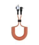 For LeadingIdeal L9 / L8 / L7 / L6 PD65W Type-C Elbow to Type-C, 8 Pin Spring Charging Cable(Brown)