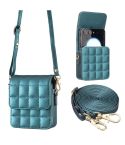 For Samsung Galaxy Z Flip6 BFB04 Plaid Crossbody Fold Phone Bag(Green)