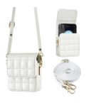For Samsung Galaxy Z Flip6 BFB04 Plaid Crossbody Fold Phone Bag(White)