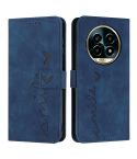For Realme 13 Pro+ 5G Global Skin Feel Heart Embossed Leather Phone Case(Blue)