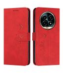 For Realme 13 Pro+ 5G Global Skin Feel Heart Embossed Leather Phone Case(Red)