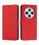 For Redmi 14C 4G Skin Feel Heart Embossed Leather Phone Case(Red)