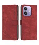 For OPPO A3x Skin Feel Stripe Pattern Leather Phone Case(Red)