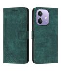 For OPPO A3x Skin Feel Stripe Pattern Leather Phone Case(Green)