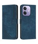 For OPPO A3x Skin Feel Stripe Pattern Leather Phone Case(Blue)