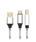 2 in 1 Type-C and USB-A to USB-B MIDI Instruments Printer Cable, Length: 1m, Length:1m(Black White)