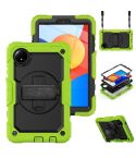 For Xiaomi Redmi Pad SE 8.7 2024 Turntable Holder Silicone Hybrid PC Tablet Case(Yellow Green+Black)