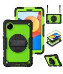 For Xiaomi Redmi Pad SE 8.7 2024 Turntable Holder Silicone Hybrid PC Tablet Case(Black+Yellow Green)