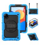 For Xiaomi Redmi Pad SE 8.7 2024 Turntable Holder Silicone Hybrid PC Tablet Case(Light Blue+Black)