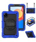 For Xiaomi Redmi Pad SE 8.7 2024 Turntable Holder Silicone Hybrid PC Tablet Case(Dark Blue+Black)