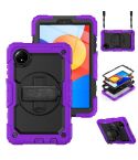 For Xiaomi Redmi Pad SE 8.7 2024 Turntable Holder Silicone Hybrid PC Tablet Case(Purple+Black)