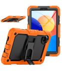 For Xiaomi Redmi Pad SE 8.7 2024 Silicone Hydric PC Tablet Case with Shoulder Strap & Holder(Orange)