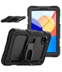 For Xiaomi Redmi Pad SE 8.7 2024 Silicone Hydric PC Tablet Case with Shoulder Strap & Holder(Black)