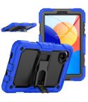 For Xiaomi Redmi Pad SE 8.7 2024 Silicone Hydric PC Tablet Case with Shoulder Strap & Holder(Dark Blue)