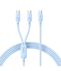 Baseus Silky Series 1.5m 100W USB-C / Type-C to Dual Type-C Fast Charging Cable(Galaxy Blue)