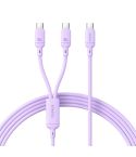 Baseus Silky Series 1.5m 100W USB-C / Type-C to Dual Type-C Fast Charging Cable(Nebula Purple)