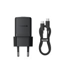 Baseus PD30W USB-C / Type-C Fast Charger With 1m Type-C Cable, Plug Type:EU Plug(Black)