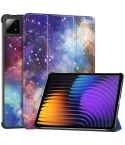 For Xiaomi Pad 7 / 7 Pro Custer Painted 3-Fold Stand Leather Smart Tablet Case(Milky Way)