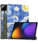For Xiaomi Pad 7 / 7 Pro Custer Painted 3-Fold Stand Leather Smart Tablet Case(Starry Sky)