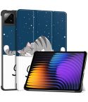 For Xiaomi Pad 7 / 7 Pro Custer Painted 3-Fold Stand Leather Smart Tablet Case(Lazy Cat)