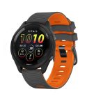 22mm Universal Curved Two Color Silicone Watch Band(Grey Orange)