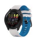 22mm Universal Curved Two Color Silicone Watch Band(Mist Grey Blue)