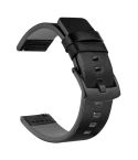 For Suunto 9 / Suunto 7 Steel Buckle 24mm Genuine Leather Watch Band(Black)