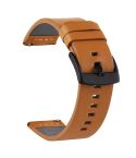 For Suunto 9 / Suunto 7 Steel Buckle 24mm Genuine Leather Watch Band(Yellow Black)