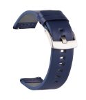 For Suunto 9 / Suunto 7 Steel Buckle 24mm Genuine Leather Watch Band(Blue Silver)