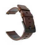 For Suunto 9 / Suunto 7 Steel Buckle 24mm Genuine Leather Watch Band(Brown Black)