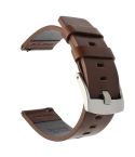 For Suunto 9 / Suunto 7 Steel Buckle 24mm Genuine Leather Watch Band(Brown Silver)